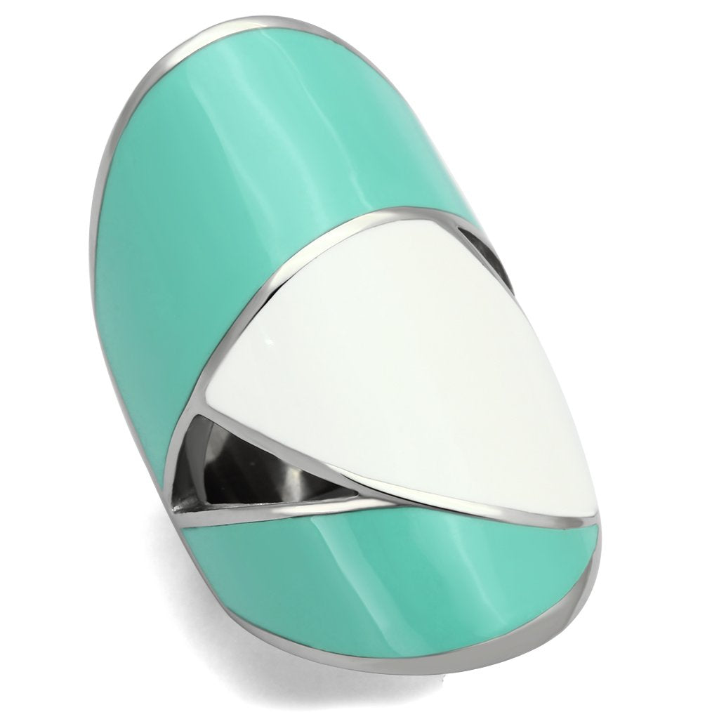 TK808 - High polished (no plating) Stainless Steel Ring with Epoxy  in Multi Color LuxuryLifeWay Online Store