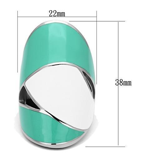 TK808 - High polished (no plating) Stainless Steel Ring with Epoxy  in Multi Color LuxuryLifeWay Online Store