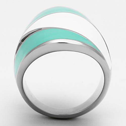 TK808 - High polished (no plating) Stainless Steel Ring with Epoxy  in Multi Color LuxuryLifeWay Online Store