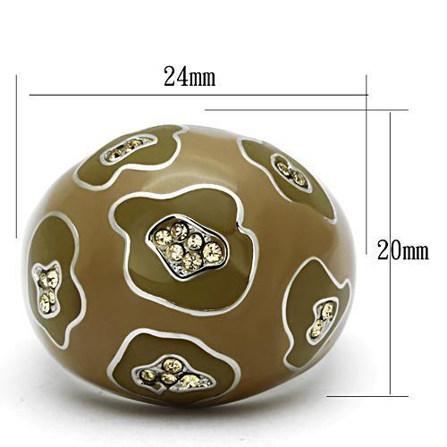 TK826 - High polished (no plating) Stainless Steel Ring with Top Grade Crystal  in Citrine Yellow LuxuryLifeWay Online Store