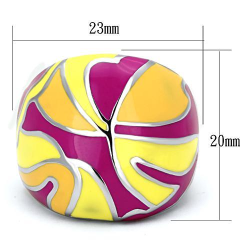 TK834 - High polished (no plating) Stainless Steel Ring with Epoxy  in Multi Color LuxuryLifeWay Online Store