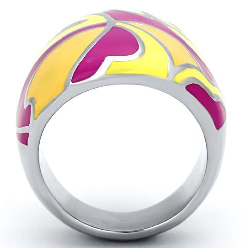 TK834 - High polished (no plating) Stainless Steel Ring with Epoxy  in Multi Color LuxuryLifeWay Online Store
