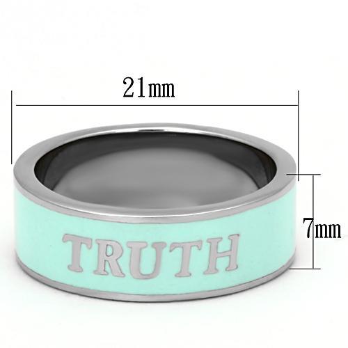 TK836 - High polished (no plating) Stainless Steel Ring with Epoxy  in Turquoise LuxuryLifeWay Online Store