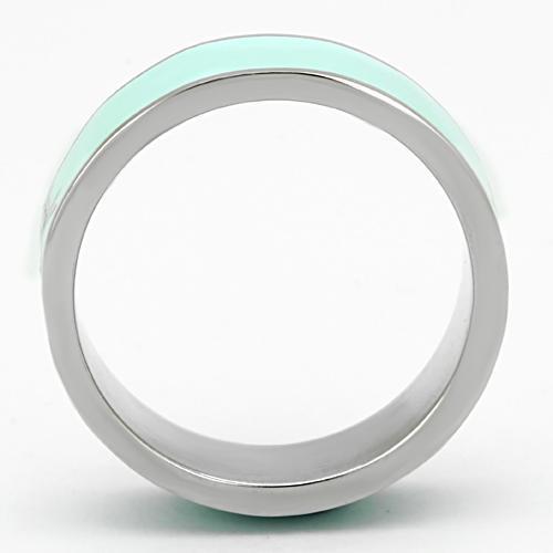 TK836 - High polished (no plating) Stainless Steel Ring with Epoxy  in Turquoise LuxuryLifeWay Online Store