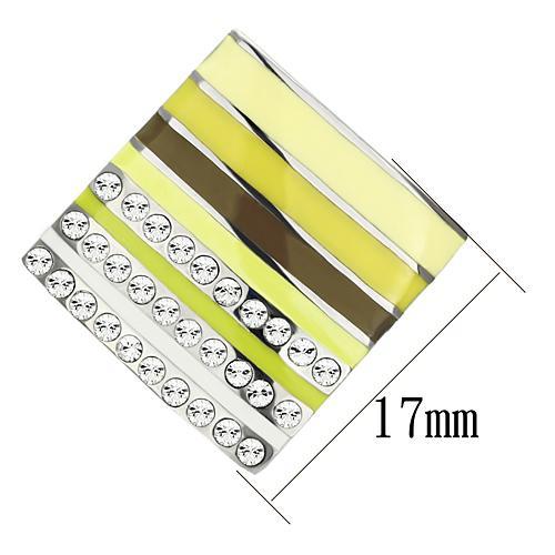 TK909 - High polished (no plating) Stainless Steel Earrings with Top Grade Crystal  in Clear LuxuryLifeWay Online Store