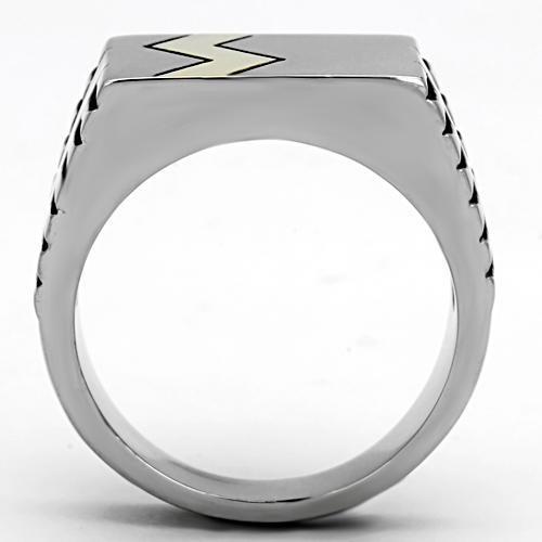 TK950 - Two-Tone IP Gold (Ion Plating) Stainless Steel Ring with Epoxy  in Jet LuxuryLifeWay Online Store