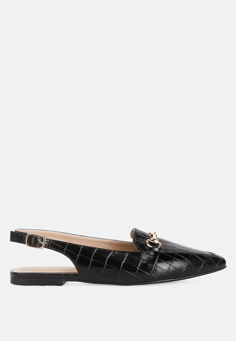 Trempe Croc Slingback Flat Sandals LuxuryLifeWay Online Store