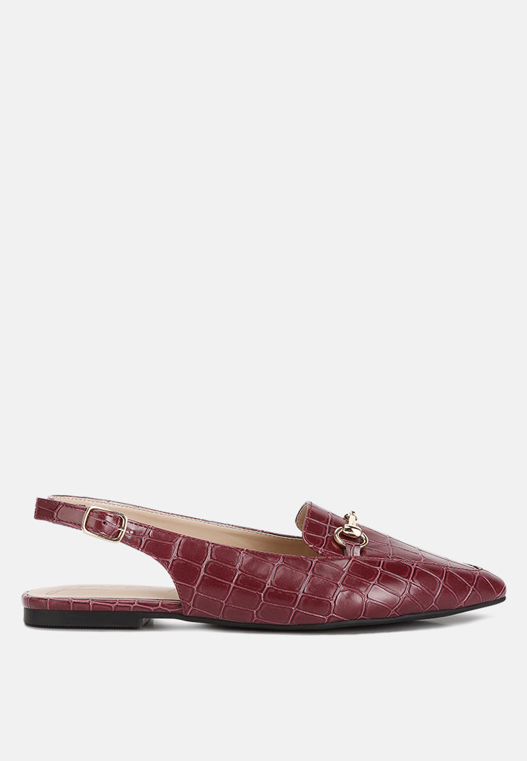 Trempe Croc Slingback Flat Sandals LuxuryLifeWay Online Store