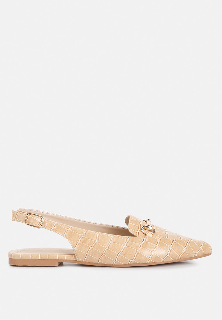 Trempe Croc Slingback Flat Sandals LuxuryLifeWay Online Store