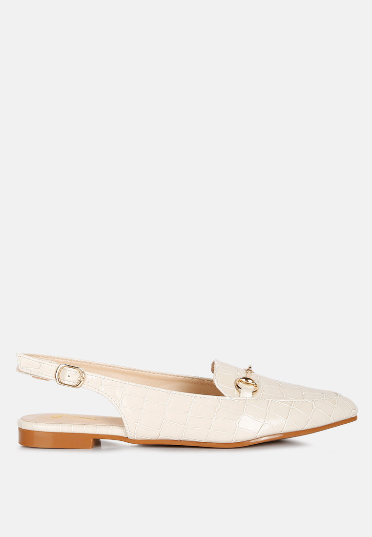Trempe Croc Slingback Flat Sandals LuxuryLifeWay Online Store
