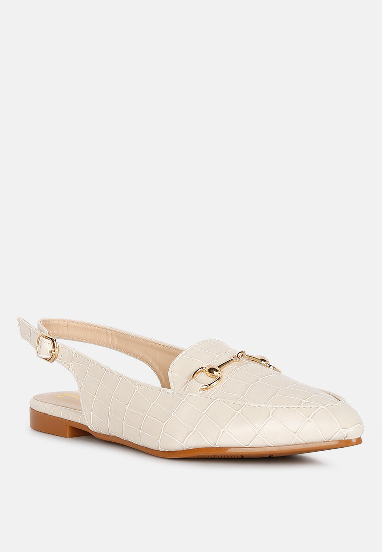 Trempe Croc Slingback Flat Sandals LuxuryLifeWay Online Store