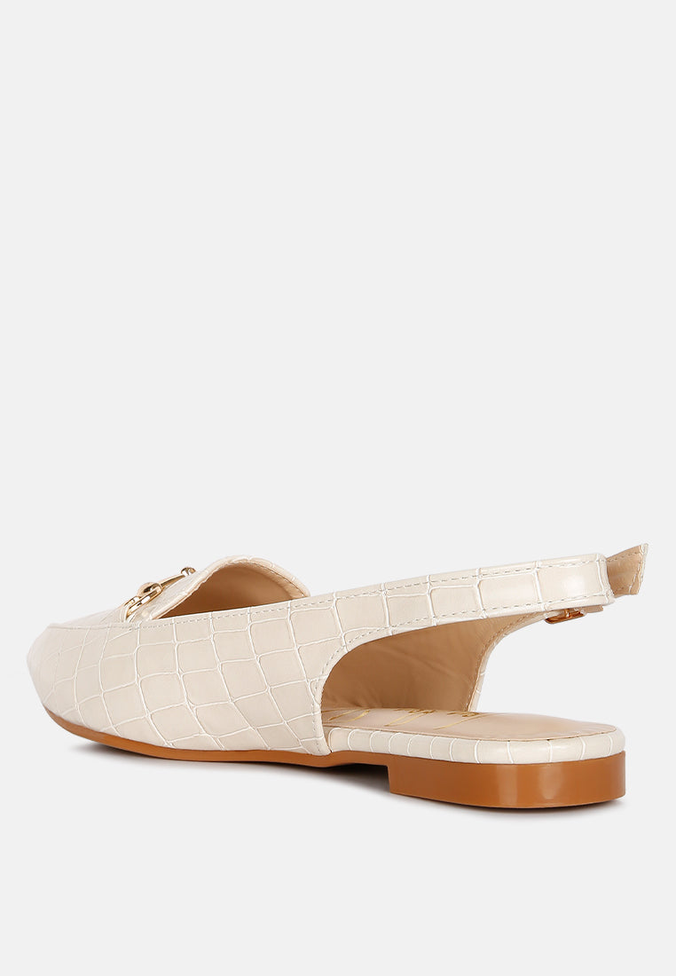 Trempe Croc Slingback Flat Sandals LuxuryLifeWay Online Store
