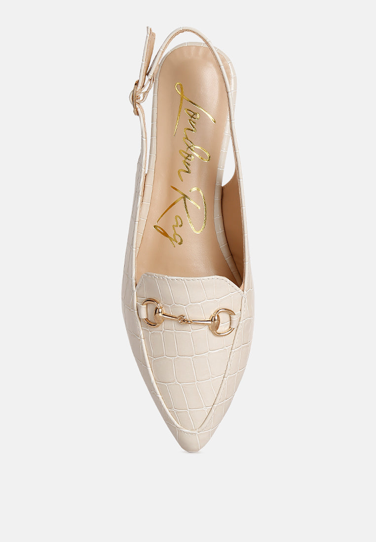 Trempe Croc Slingback Flat Sandals LuxuryLifeWay Online Store