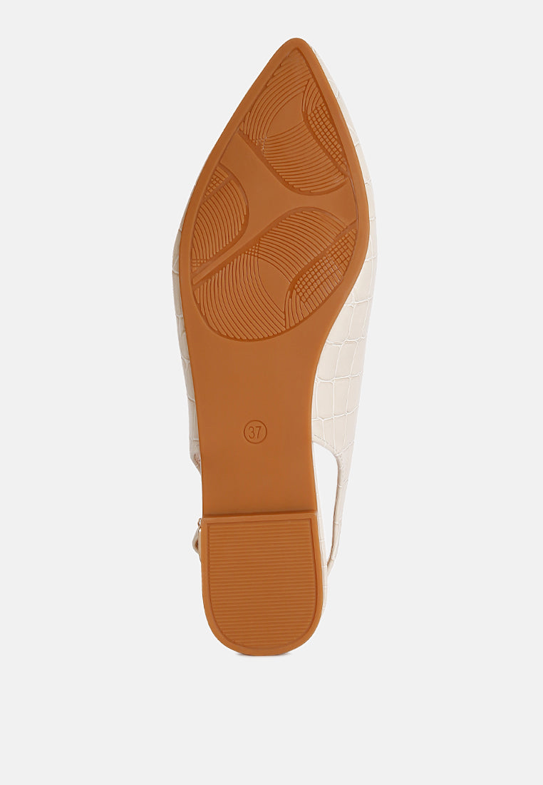 Trempe Croc Slingback Flat Sandals LuxuryLifeWay Online Store