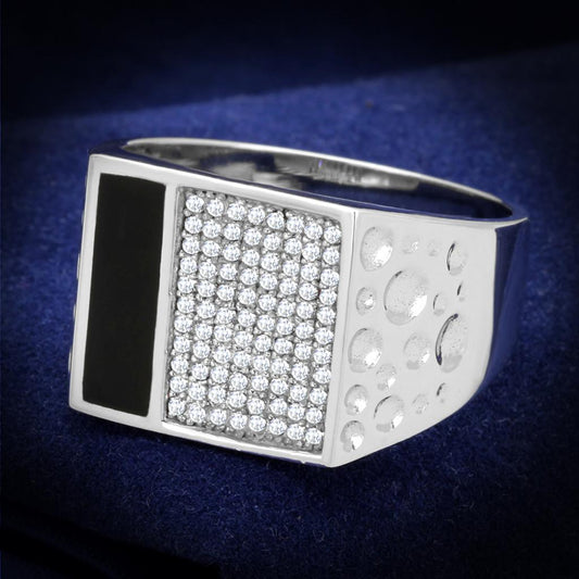TS219 - Rhodium 925 Sterling Silver Ring with AAA Grade CZ  in Clear LuxuryLifeWay Online Store
