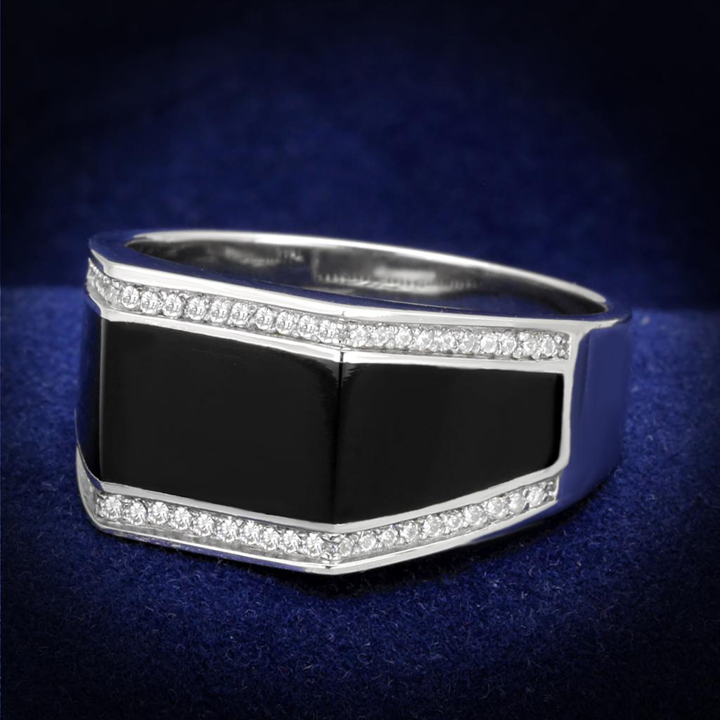 TS223 - Rhodium 925 Sterling Silver Ring with AAA Grade CZ  in Clear LuxuryLifeWay Online Store