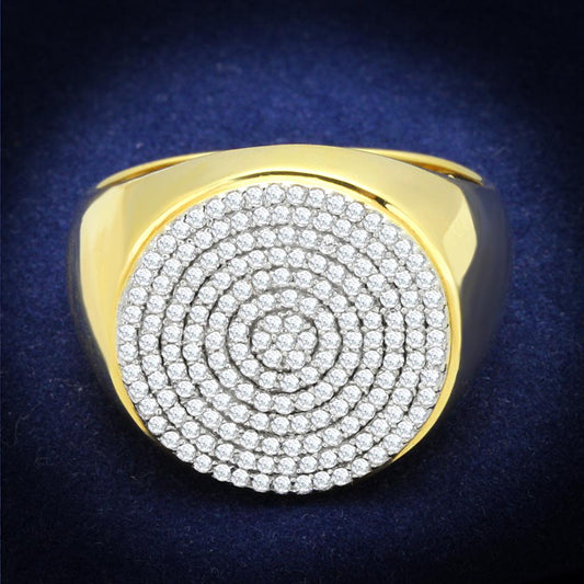 TS238 - Gold+Rhodium 925 Sterling Silver Ring with AAA Grade CZ  in Clear LuxuryLifeWay Online Store
