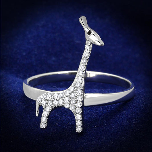 TS255 - Rhodium 925 Sterling Silver Ring with AAA Grade CZ  in Clear LuxuryLifeWay Online Store