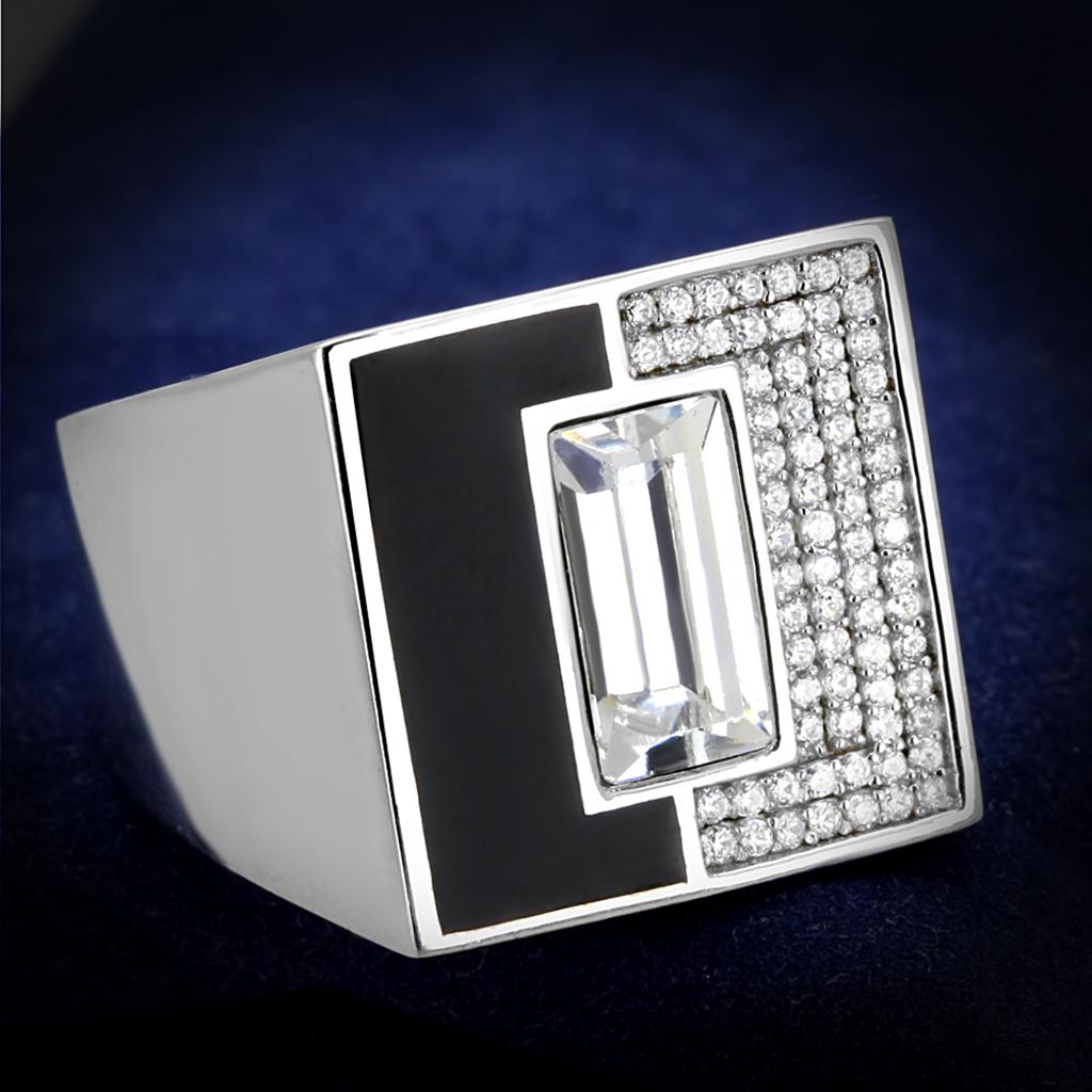 TS388 - Rhodium 925 Sterling Silver Ring with Top Grade Crystal  in Clear LuxuryLifeWay Online Store