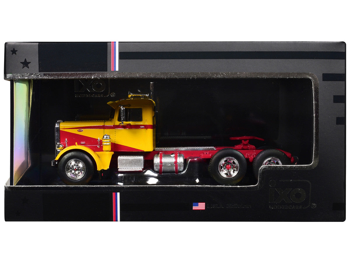 1963 Peterbilt 381 Truck Tractor Yellow with Red Graphics 1/64 Diecast Model Car by IXO Models LuxuryLifeWay Online Store