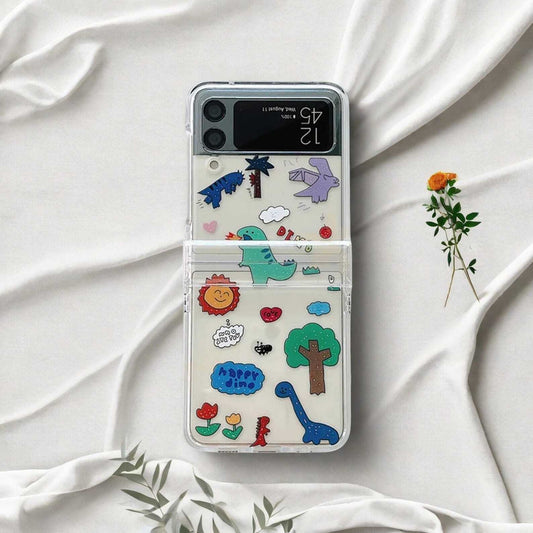 Cute Cartoon Phone Case for Samsung Galaxy Z Flip 3/4/5/6 5G - Luxury Hard PC 3-in-1 Protective Cover with Adorable Design and Durable Build LuxuryLifeWay Online Store