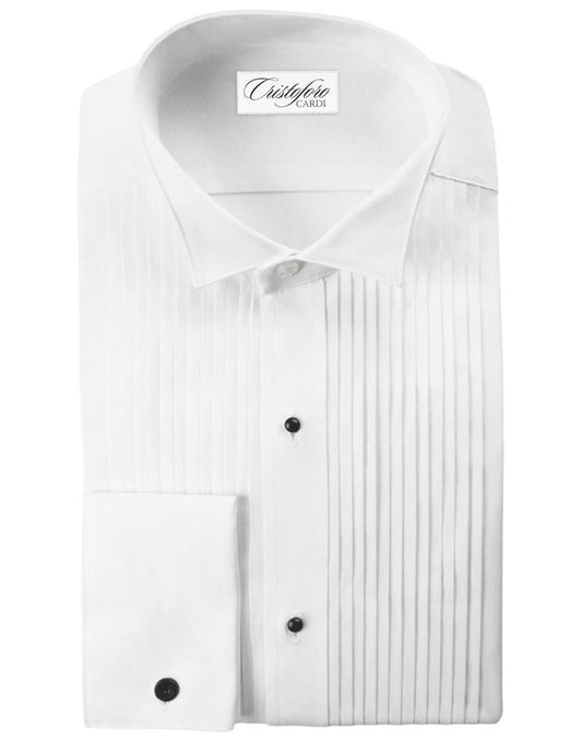 "Verona" White Pleated Wingtip Tuxedo Shirt LuxuryLifeWay Online Store