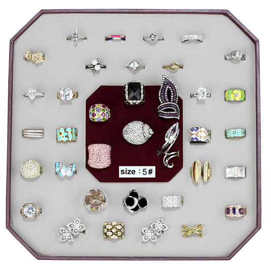 VK-009-SIZE5 - Assorted Brass Ring with Assorted  in Assorted LuxuryLifeWay Online Store