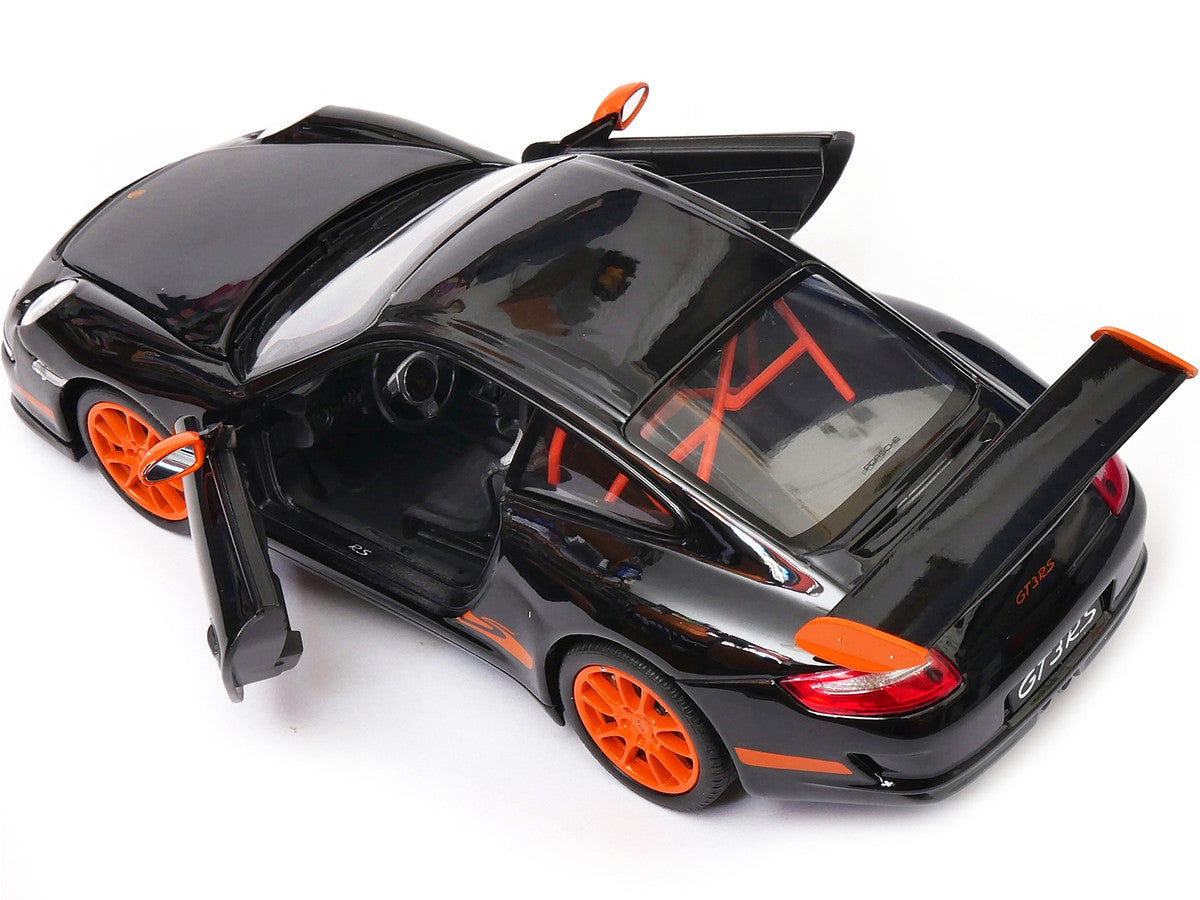 Porsche 911 (997) GT3 RS Black with Orange Accents 1/24-1/27 Diecast Model Car by Welly LuxuryLifeWay Online Store