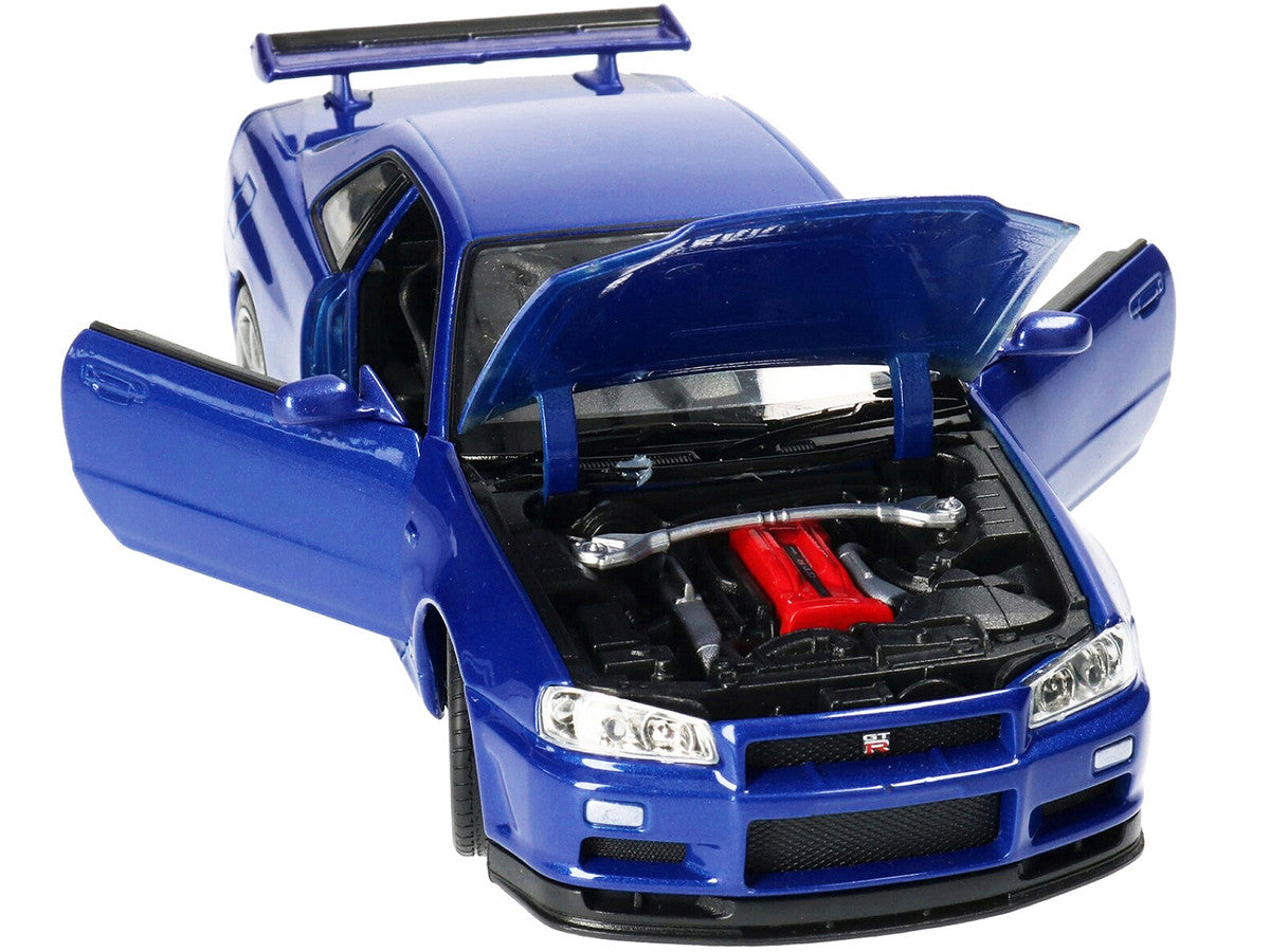 Nissan Skyline GT-R (R34) RHD (Right Hand Drive) Blue Metallic "NEX Models" 1/24 Diecast Model Car by Welly LuxuryLifeWay Online Store
