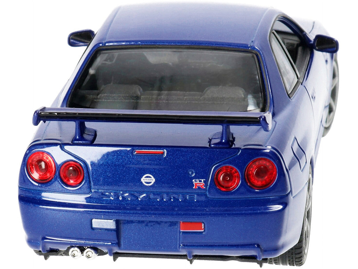 Nissan Skyline GT-R (R34) RHD (Right Hand Drive) Blue Metallic "NEX Models" 1/24 Diecast Model Car by Welly LuxuryLifeWay Online Store