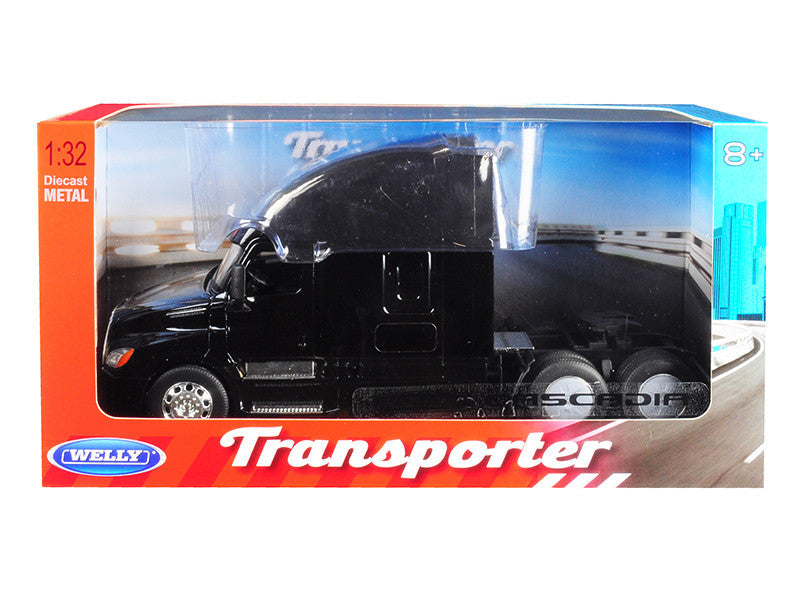 Freightliner Cascadia Truck Black "Transporter" 1/32 Diecast Model by Welly LuxuryLifeWay Online Store