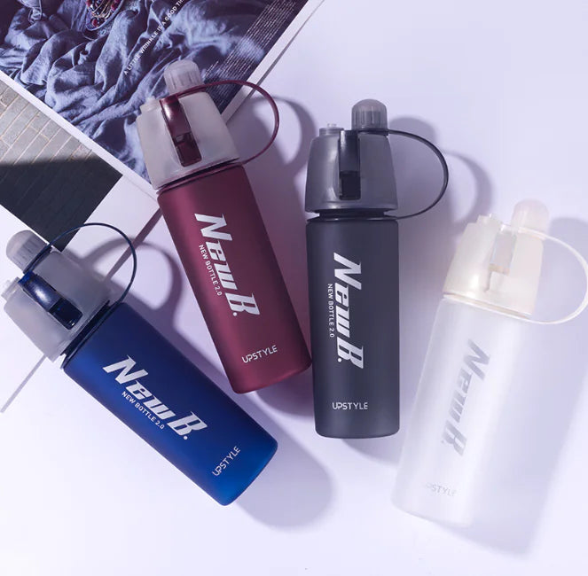 Portable Sports Spray Water Bottle (Plastic)