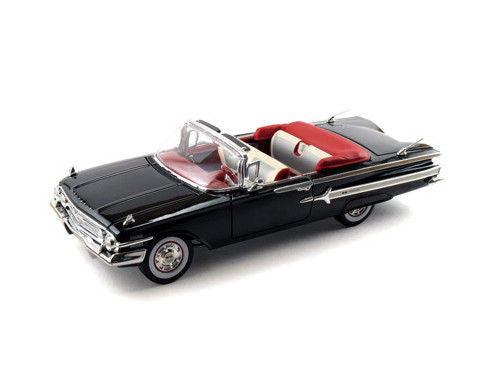 1960 Chevrolet Impala Convertible Black 1/18 Diecast Car Model by Motormax LuxuryLifeWay Online Store