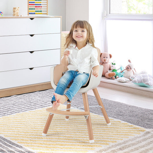 Babyjoy 6-in-1 Convertible Wooden Highchair with Safety Harness and Adjustable Legs-Light Brown LuxuryLifeWay Online Store