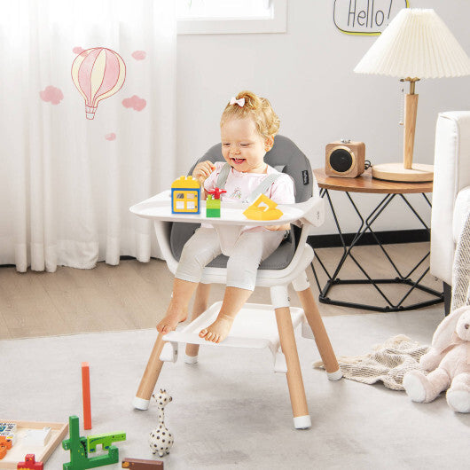 Costway 6-in-1 Baby High Chair with Removable Dishwasher and Safe Tray-White LuxuryLifeWay Online Store