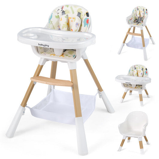 Costway 4 in 1 High Chair for Babies Convertible Toddler Highchair-Multicolor LuxuryLifeWay Online Store