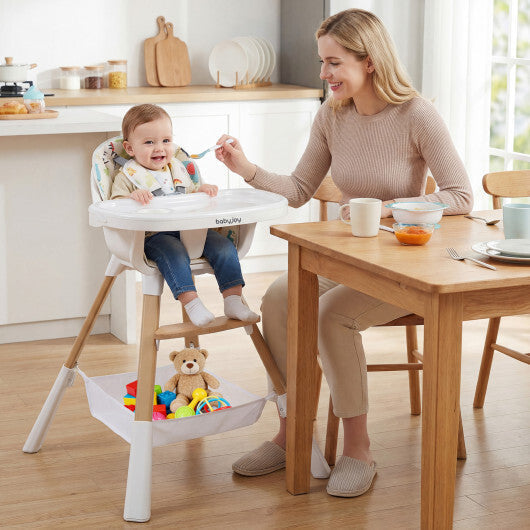 Costway 4 in 1 High Chair for Babies Convertible Toddler Highchair-Multicolor LuxuryLifeWay Online Store