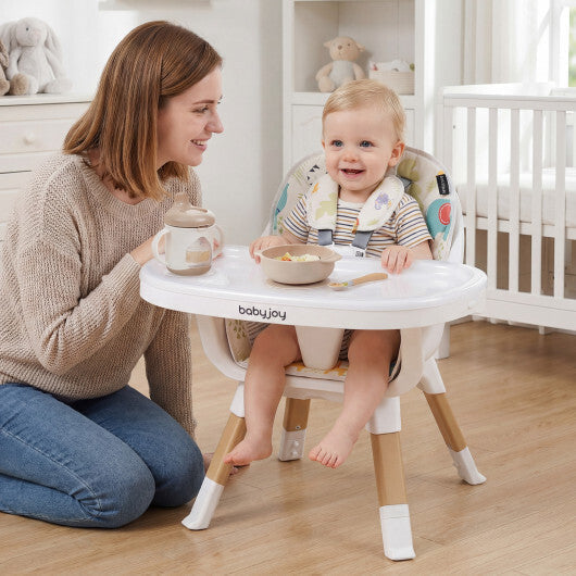 Costway 4 in 1 High Chair for Babies Convertible Toddler Highchair-Multicolor LuxuryLifeWay Online Store