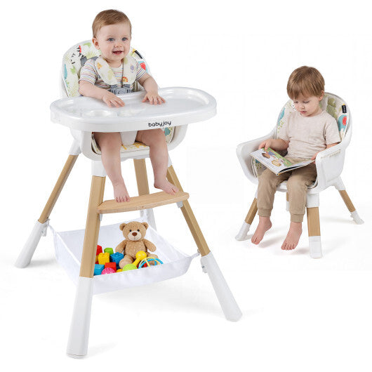 Costway 4 in 1 High Chair for Babies Convertible Toddler Highchair-Multicolor LuxuryLifeWay Online Store