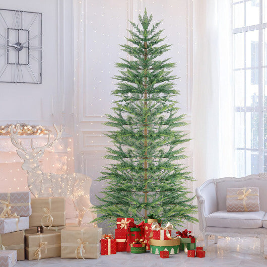 Costway 7.5 FT Pre-Lit Cypress Christmas Tree Hinged with 612 PE Branch Tips Timer & 540 Lights LuxuryLifeWay Online Store
