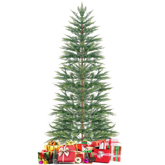 Costway 7.5 FT Pre-Lit Cypress Christmas Tree Hinged with 612 PE Branch Tips Timer & 540 Lights LuxuryLifeWay Online Store