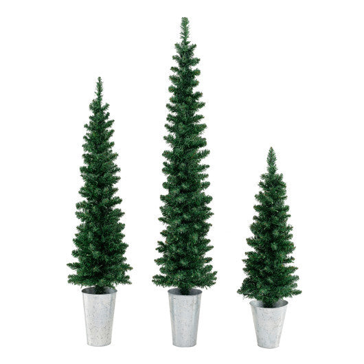 Costway Set of 3 Pre-Lit Artificial Christmas Trees with 423 Branch Tips 3  4  5 FT LuxuryLifeWay Online Store