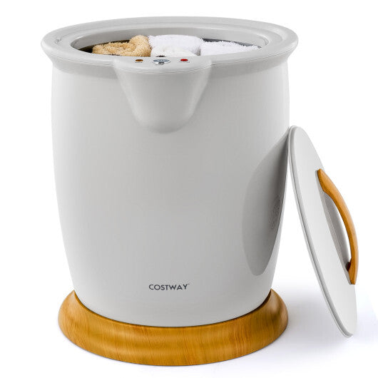 Costway Towel Warmer Bucket with Fragrance Holder and Auto Shut-Gray LuxuryLifeWay Online Store
