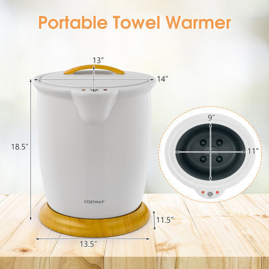 Costway Towel Warmer Bucket with Fragrance Holder and Auto Shut-Gray LuxuryLifeWay Online Store