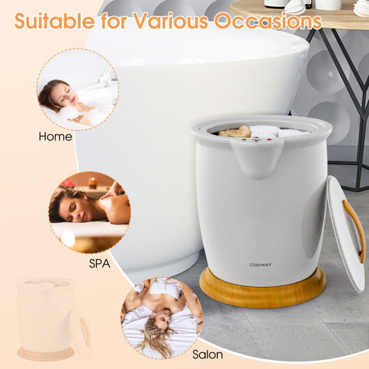 Costway Towel Warmer Bucket with Fragrance Holder and Auto Shut-Gray LuxuryLifeWay Online Store