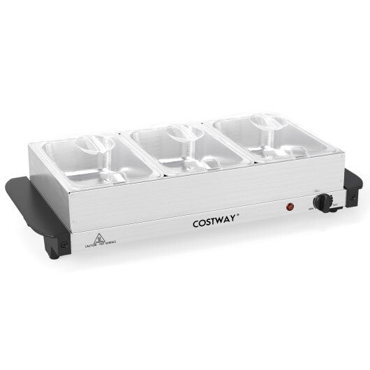 Costway Electric Buffet Server Food Warmer with 3 Removable Trays Adjustable Tempered LuxuryLifeWay Online Store