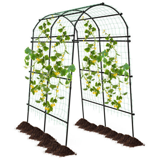 Costway 1 PCS 7.5FT Garden Arch Trellis Outdoor Plant Support Archway for Climbing Vine Flower LuxuryLifeWay Online Store