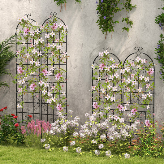 Costway 71" Tall Metal Garden Trellis for Climbing Plants 2 Pack Fence Panels Retro LuxuryLifeWay Online Store
