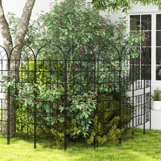 Costway 71" Tall Metal Garden Trellis for Climbing Plants 2 Pack Fence Panels Retro LuxuryLifeWay Online Store