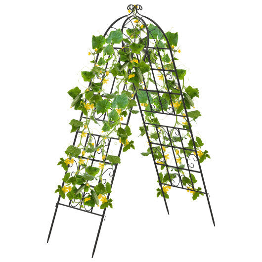 Costway 71" Tall Metal Garden Trellis for Climbing Plants 2 Pack Fence Panels Retro LuxuryLifeWay Online Store